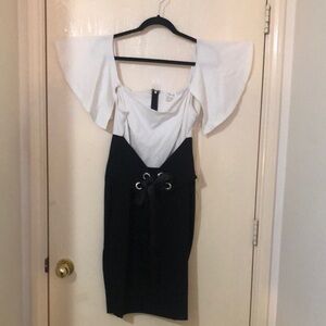 Elegant Black and White Dress